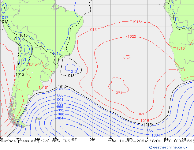 Luchtdruk (Grond) GFS ENS wo 10.07.2024 18 UTC