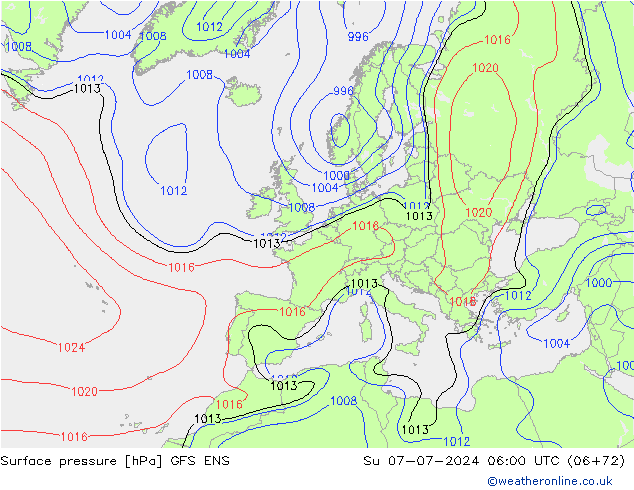 地面气压 GFS ENS 星期日 07.07.2024 06 UTC
