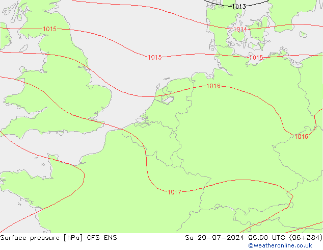 地面气压 GFS ENS 星期六 20.07.2024 06 UTC