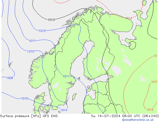 地面气压 GFS ENS 星期日 14.07.2024 06 UTC