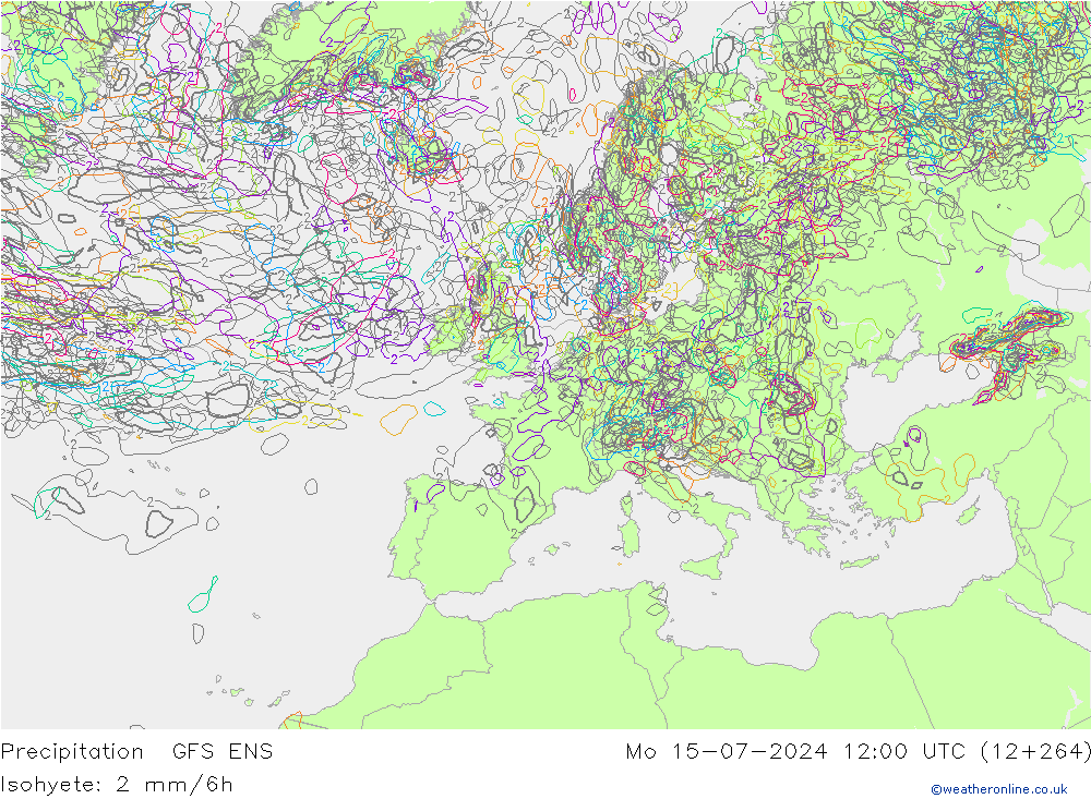 降水 GFS ENS 星期一 15.07.2024 12 UTC