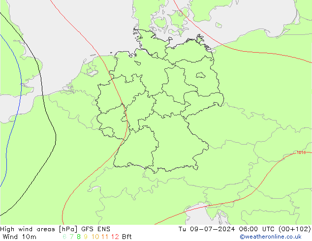 Windvelden GFS ENS di 09.07.2024 06 UTC