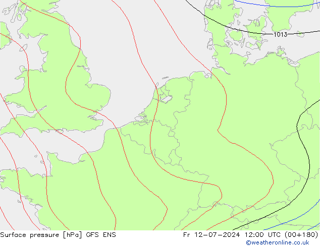 地面气压 GFS ENS 星期五 12.07.2024 12 UTC