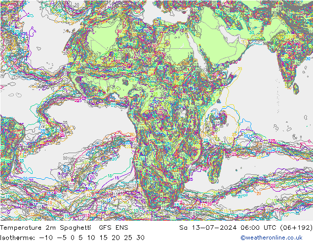 Temperatuurkaart Spaghetti GFS ENS za 13.07.2024 06 UTC