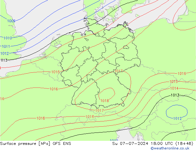 地面气压 GFS ENS 星期日 07.07.2024 18 UTC