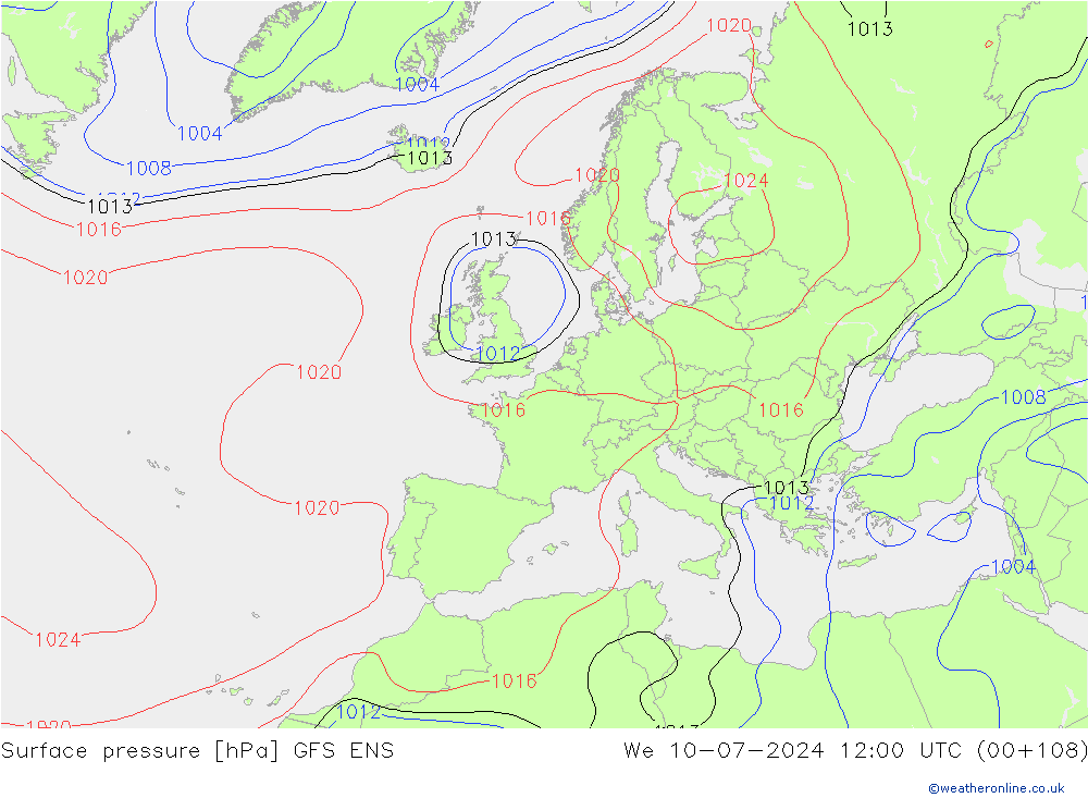 Luchtdruk (Grond) GFS ENS wo 10.07.2024 12 UTC