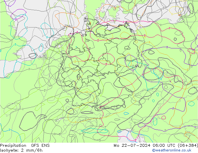 降水 GFS ENS 星期一 22.07.2024 06 UTC