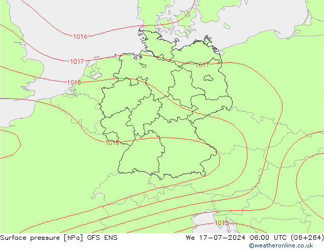 地面气压 GFS ENS 星期三 17.07.2024 06 UTC