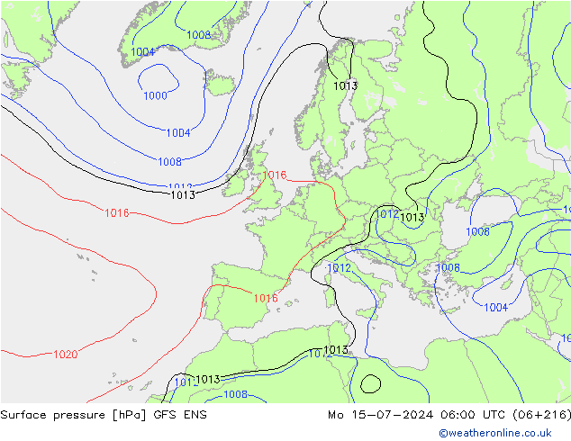 Luchtdruk (Grond) GFS ENS ma 15.07.2024 06 UTC