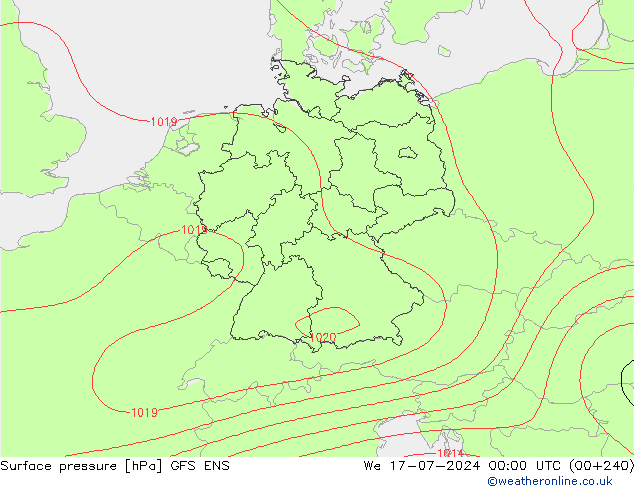 地面气压 GFS ENS 星期三 17.07.2024 00 UTC