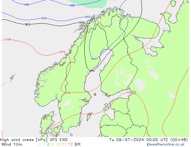 Windvelden GFS ENS di 09.07.2024 00 UTC