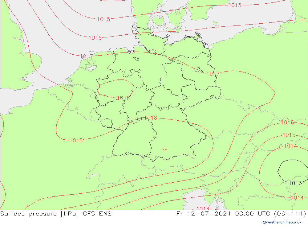 地面气压 GFS ENS 星期五 12.07.2024 00 UTC