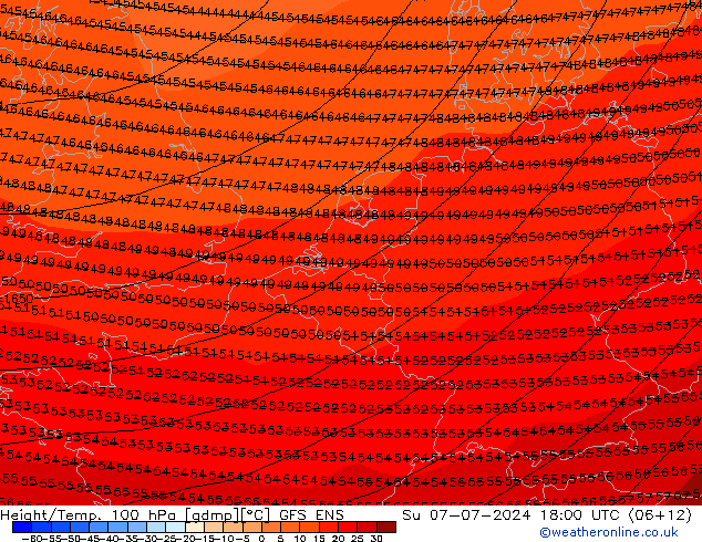 Height/Temp. 100 hPa GFS ENS 星期日 07.07.2024 18 UTC