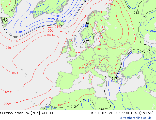 地面气压 GFS ENS 星期四 11.07.2024 06 UTC
