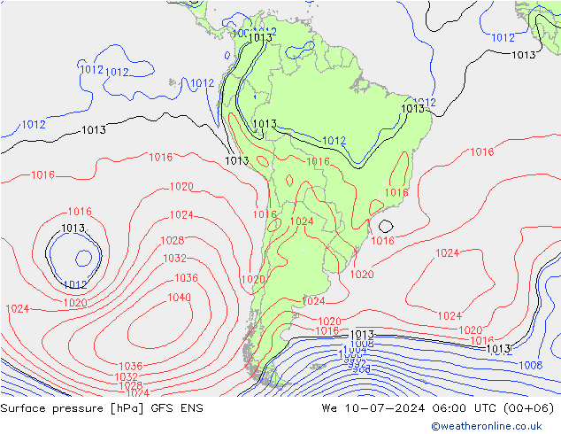 地面气压 GFS ENS 星期三 10.07.2024 06 UTC