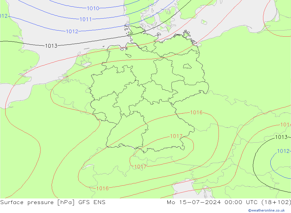 Luchtdruk (Grond) GFS ENS ma 15.07.2024 00 UTC