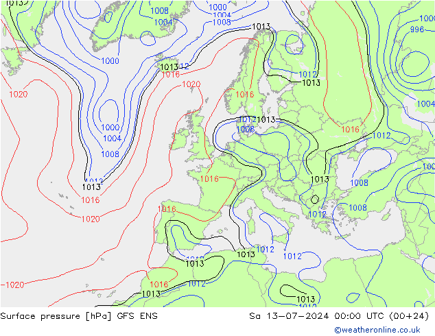 Luchtdruk (Grond) GFS ENS za 13.07.2024 00 UTC