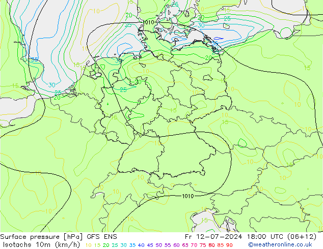 Isotachen (km/h) GFS ENS vr 12.07.2024 18 UTC