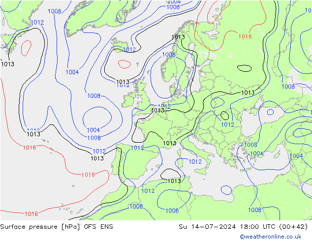 地面气压 GFS ENS 星期日 14.07.2024 18 UTC