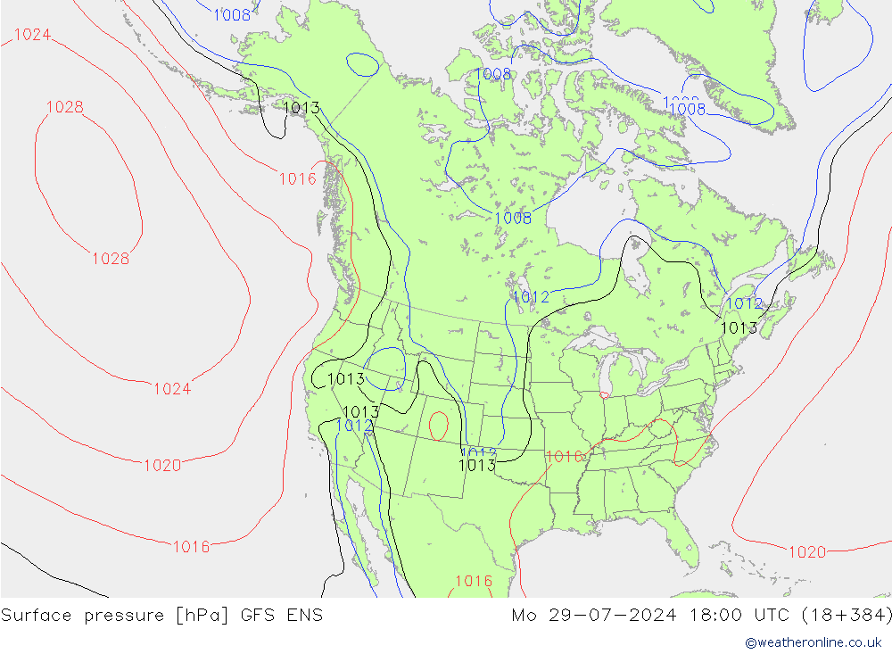 地面气压 GFS ENS 星期一 29.07.2024 18 UTC