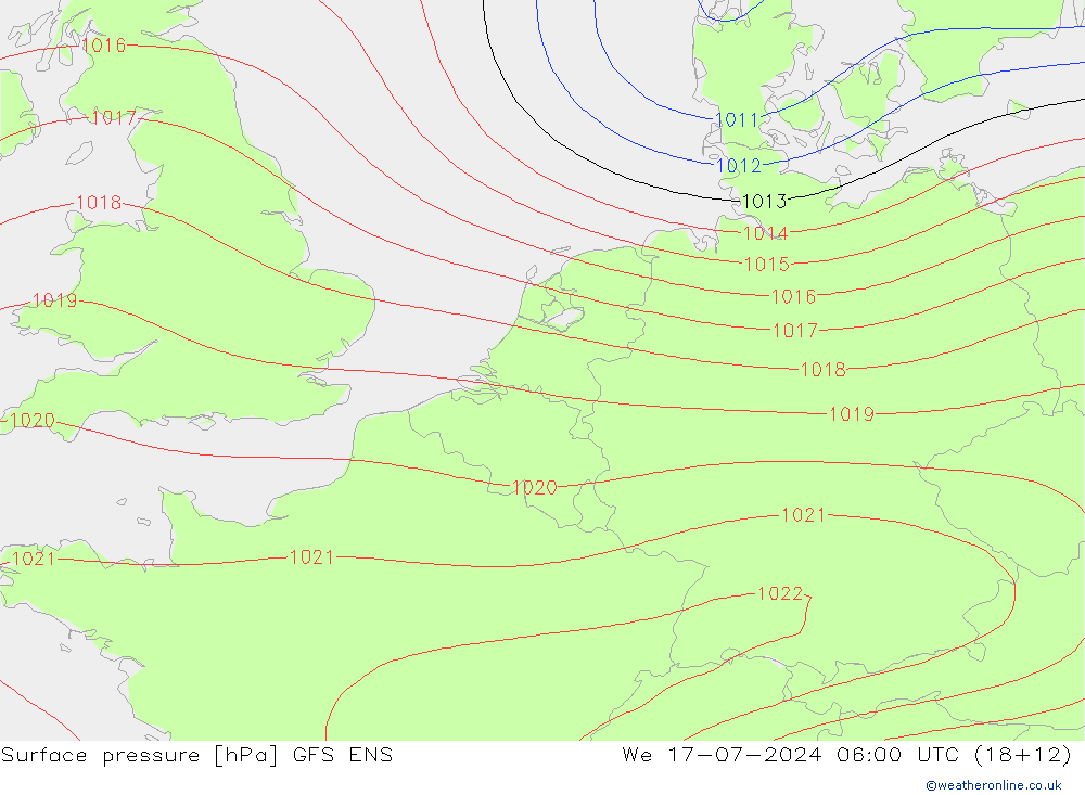 地面气压 GFS ENS 星期三 17.07.2024 06 UTC