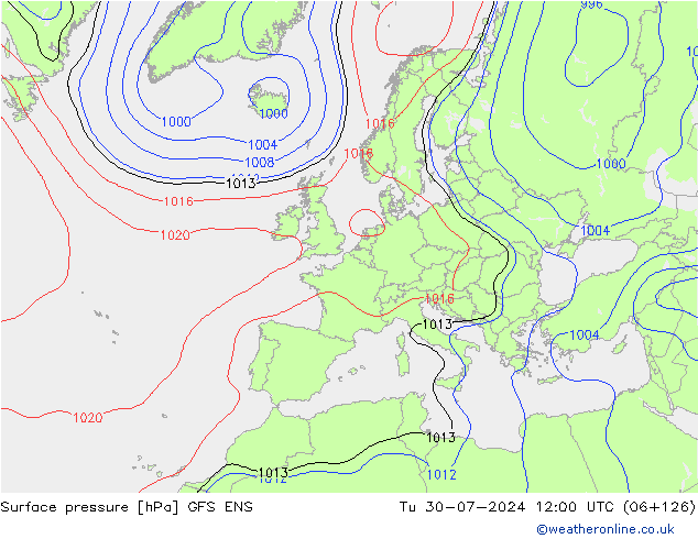 Luchtdruk (Grond) GFS ENS di 30.07.2024 12 UTC