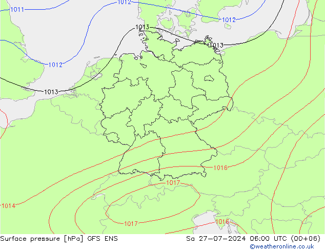 地面气压 GFS ENS 星期六 27.07.2024 06 UTC