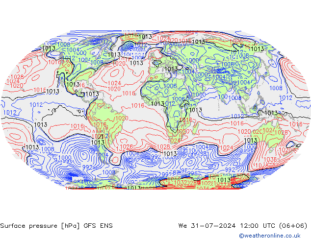 地面气压 GFS ENS 星期三 31.07.2024 12 UTC