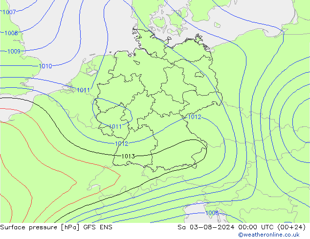 Luchtdruk (Grond) GFS ENS za 03.08.2024 00 UTC