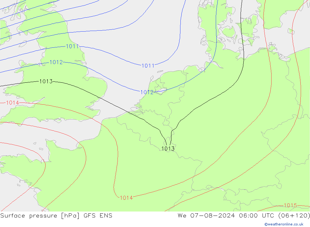 Luchtdruk (Grond) GFS ENS wo 07.08.2024 06 UTC