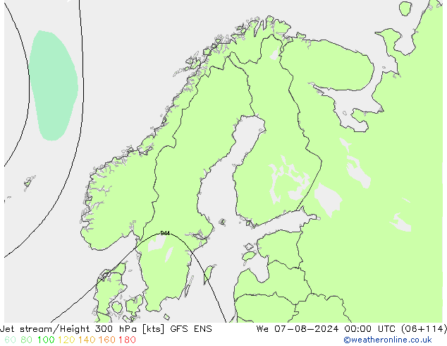 高速氣流 GFS ENS 星期三 07.08.2024 00 UTC