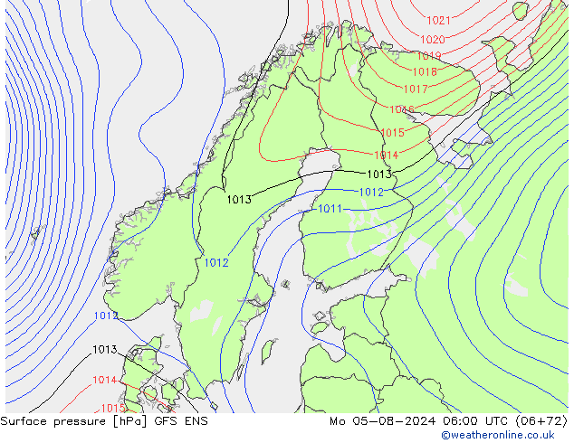 Luchtdruk (Grond) GFS ENS ma 05.08.2024 06 UTC