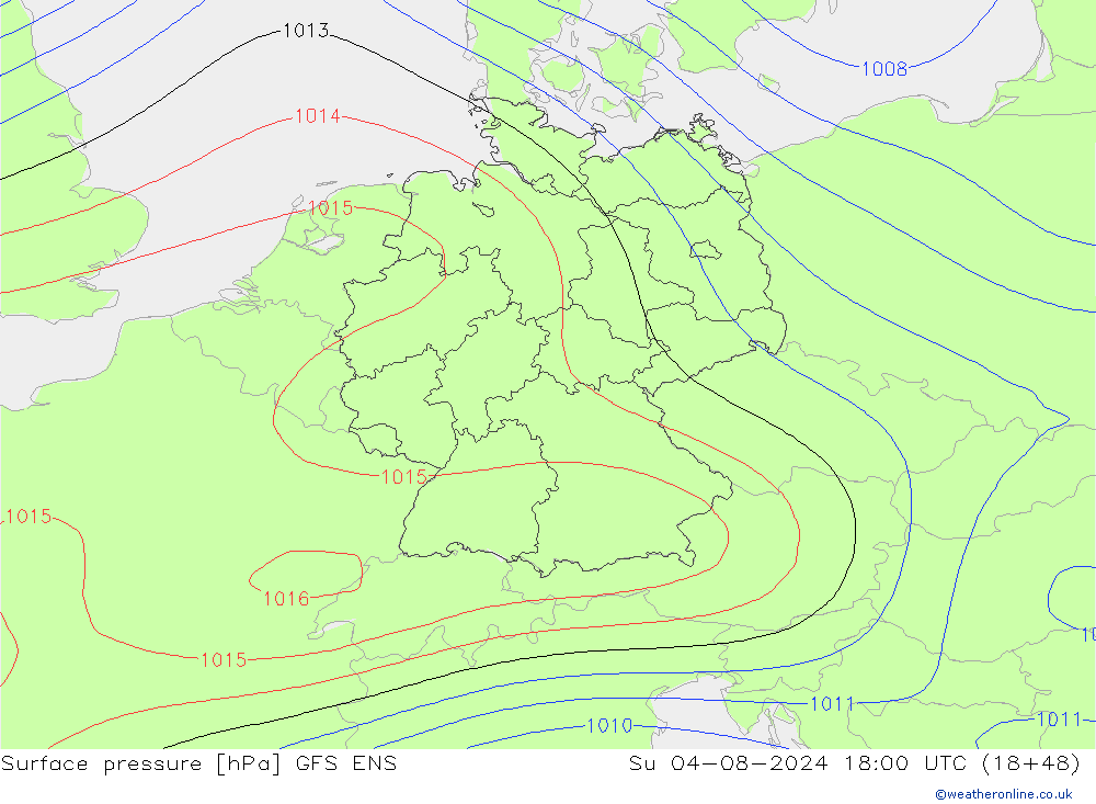地面气压 GFS ENS 星期日 04.08.2024 18 UTC