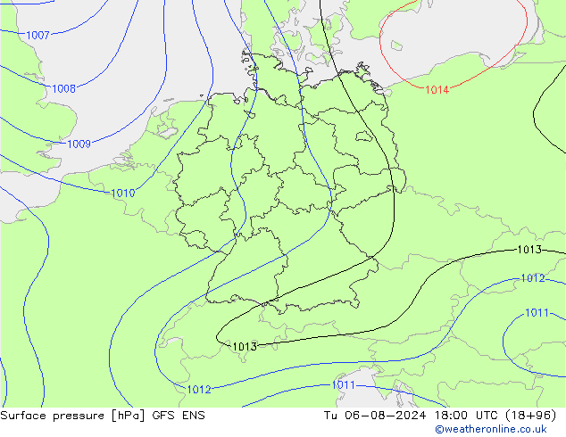 Luchtdruk (Grond) GFS ENS di 06.08.2024 18 UTC