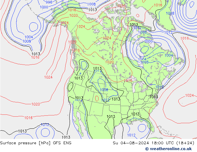 Luchtdruk (Grond) GFS ENS zo 04.08.2024 18 UTC