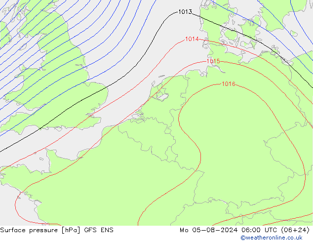 地面气压 GFS ENS 星期一 05.08.2024 06 UTC