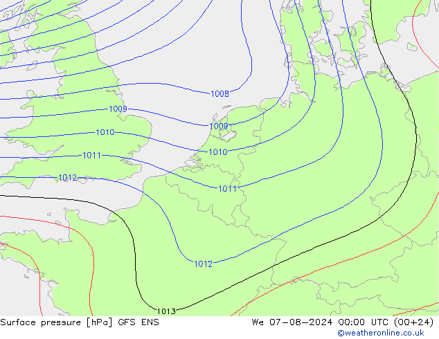 Luchtdruk (Grond) GFS ENS wo 07.08.2024 00 UTC