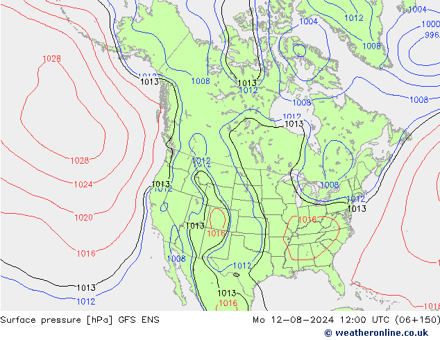 Luchtdruk (Grond) GFS ENS ma 12.08.2024 12 UTC