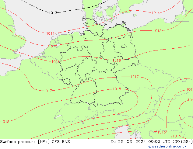 Luchtdruk (Grond) GFS ENS zo 25.08.2024 00 UTC