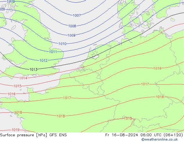 Luchtdruk (Grond) GFS ENS vr 16.08.2024 06 UTC