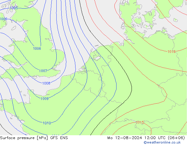 Luchtdruk (Grond) GFS ENS ma 12.08.2024 12 UTC