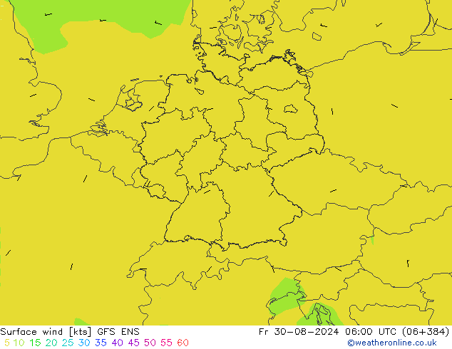 Wind 10 m GFS ENS vr 30.08.2024 06 UTC