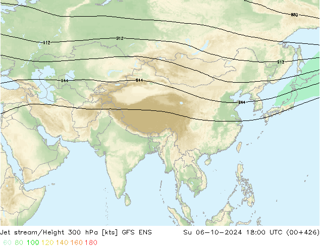 Jet Akımları GFS ENS Paz 06.10.2024 18 UTC