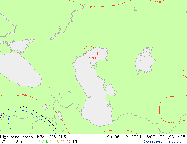 High wind areas GFS ENS Su 06.10.2024 18 UTC