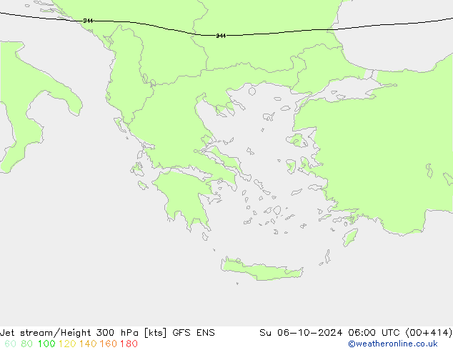Jet stream/Height 300 hPa GFS ENS Su 06.10.2024 06 UTC