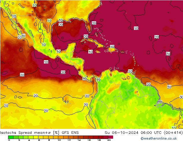 Isotachs Spread GFS ENS Ne 06.10.2024 06 UTC