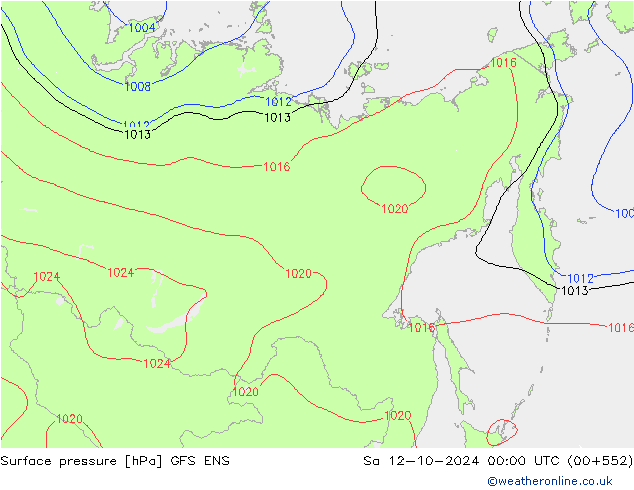 Surface pressure GFS ENS Sa 12.10.2024 00 UTC