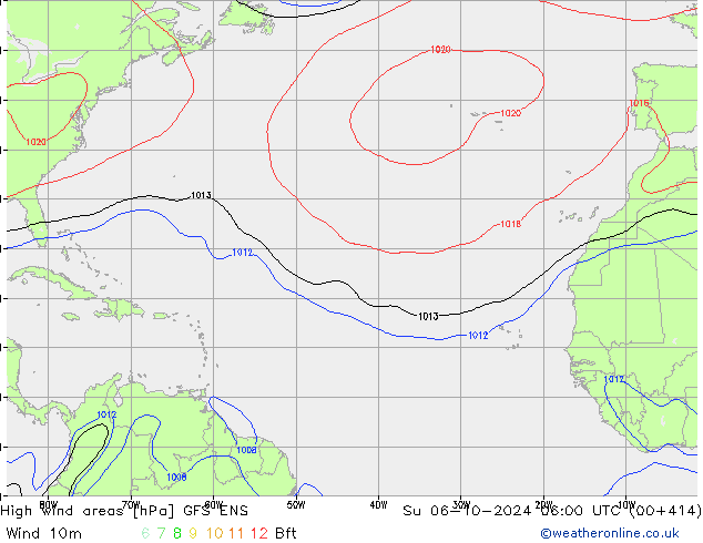 High wind areas GFS ENS dim 06.10.2024 06 UTC