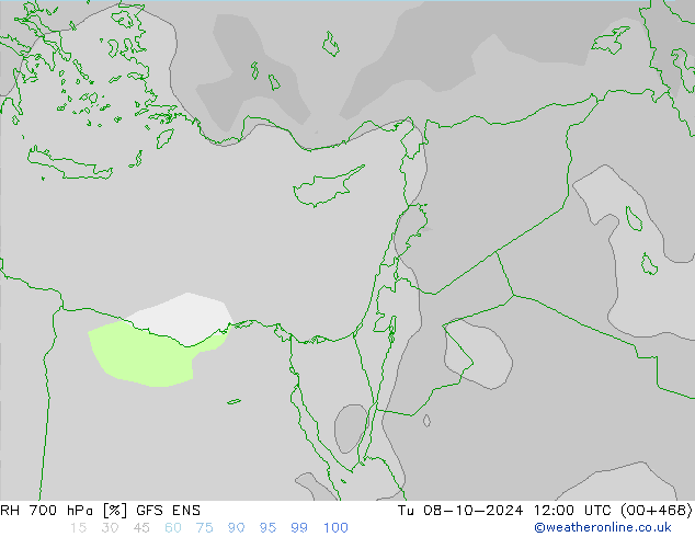 RH 700 hPa GFS ENS Ter 08.10.2024 12 UTC