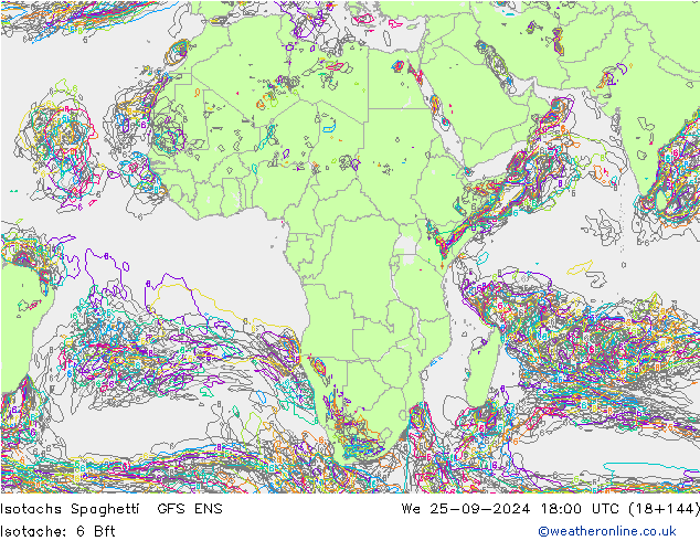 Isotachs Spaghetti GFS ENS Qua 25.09.2024 18 UTC